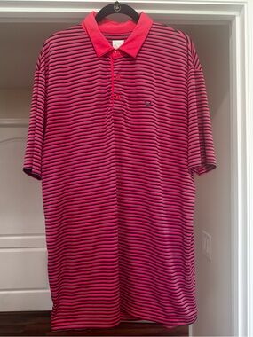 Callaway Red and Black Striped Polo